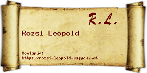 Rozsi Leopold névjegykártya